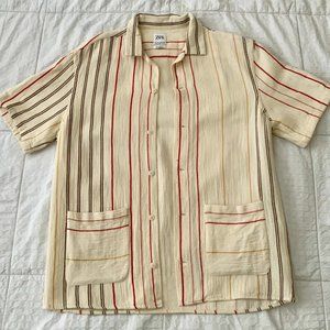 Multi Colored Striped Button up Top